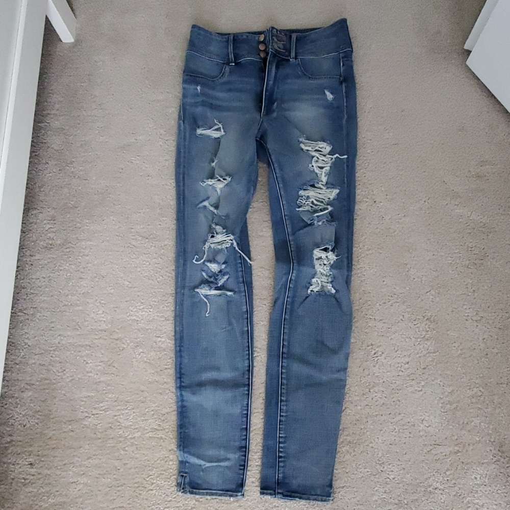 AEO Denim X4 Super Hi Rise Jegging